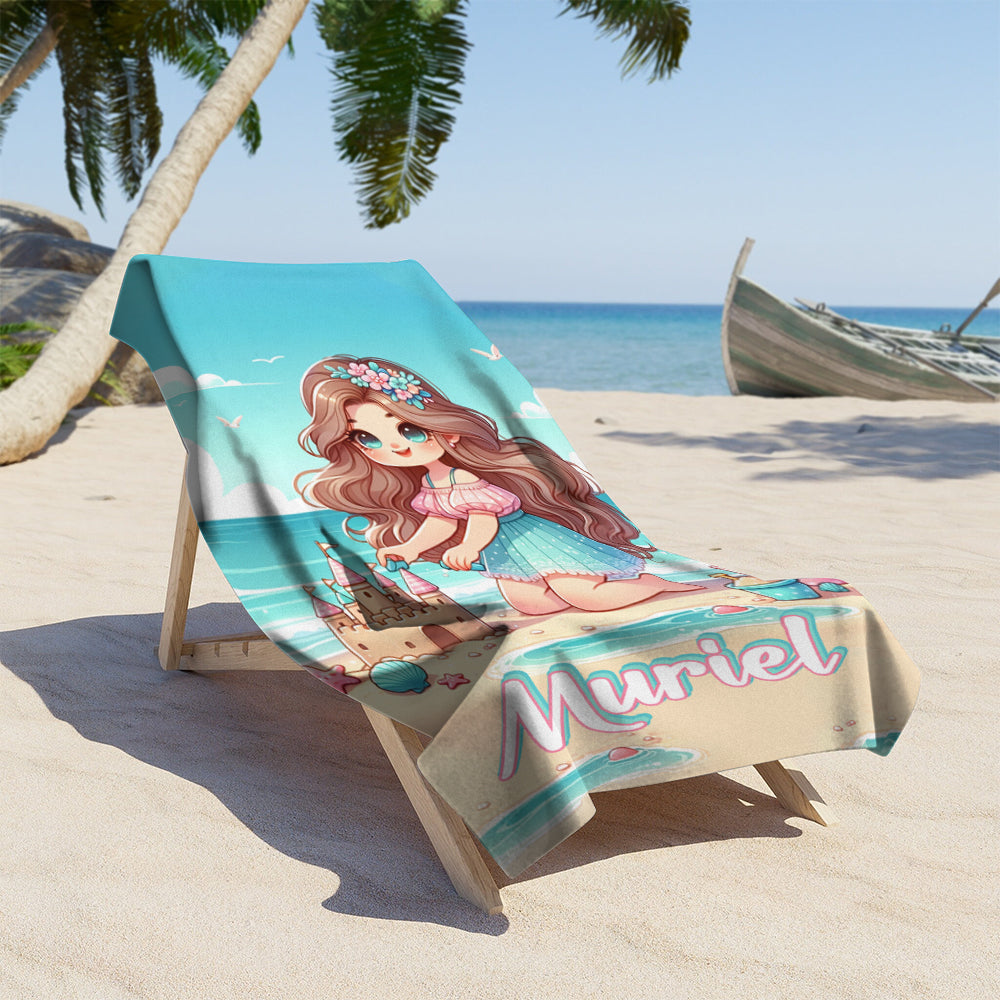 Personalized Name Princess On The Beach Summer Beach Towel