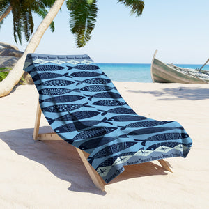 Personalized Name Abstract Fish Ocean Animals Beach Towel