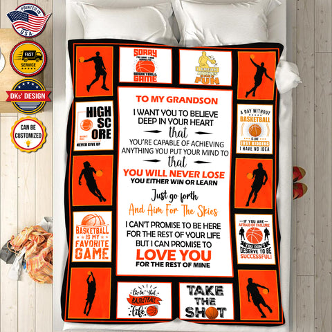 Image of Personalized Baseketball Son Blanket, To My Son Basketball Blanket Gift, Message Blanket, Baseketball Lovers Blanket, Gift for Son,  Birthday Gift