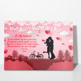 Personalized Valentine Canvas, To My Husband Canvas, Happy Valentine's Day Custom Name Canvas, Customized Valentine's Day Gifts