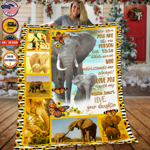 Personalized Mom Blanket, Elephant To My Mom Blanket, Christmas Gift, Birthday Gift, Mother's Day Gifts for Mom for Her