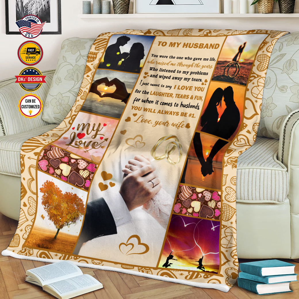 Personalized Name Valentine Blanket, To My Husband Blanket, Message Blanket, Customized Gift for Husband, Valentine's Gift