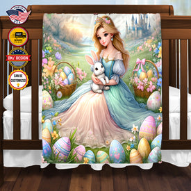 Personalized Easter Blanket, To My Daugher Easter Custom Name Blanket, Blanket for Easter Day, Princess Blanket for Girl for Daughter, Easter Gift