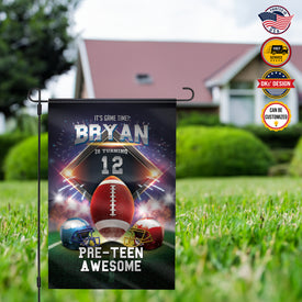 Personalized Birthday Flag, Custom 12th Birthday American Football Flag, Pre-Teen Awesome Birthday Garden Flag, House Flag Birthday Gifts