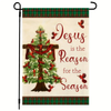 Personalized Christmas Flag, Custom Double Side Christmas Tree Cross Flag, Jesus is The Reason For The Season Flag, Christmas Gift