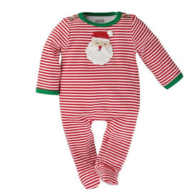 Mud Pie Baby Boy Christmas Crochet Santa Stripe Sleeper