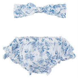 Mud Pie Baby Girl Garden Rose Headband Bloomer Set