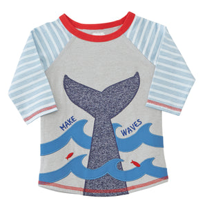 Mud Pie Baby Boy Make Waves Whale Tail Rash Guard