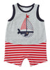 Mud Pie Baby Boy Sail Away Collection Whale Boat Tank Romper