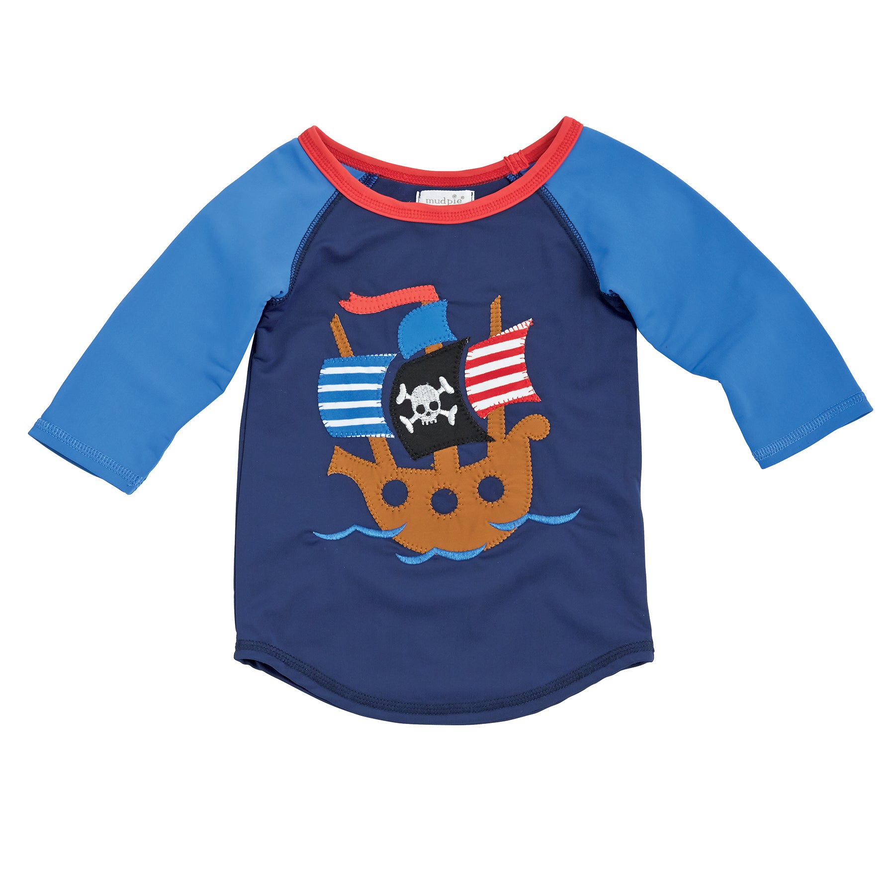 Mud Pie Baby Boy Pirate Ship Swim Rash Guard