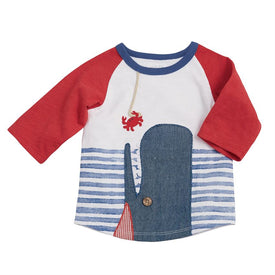 Mud Pie Baby Boy Whale Crab Raglan T-Shirt