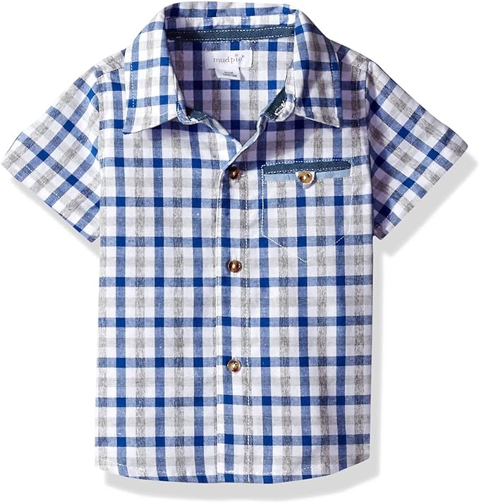 Mud Pie Baby Boy Gingham Button Down Shirt