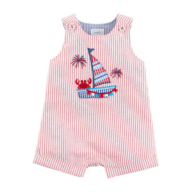 Mud Pie Little Boys' July Fourth Sailboat Jon Jon / Shortall / One Piece