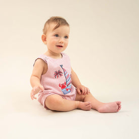 Mud Pie Little Boys' July Fourth Sailboat Jon Jon / Shortall / One Piece