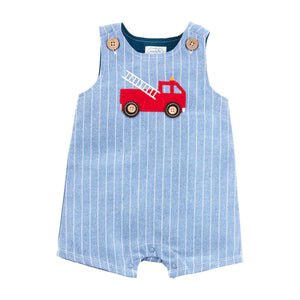 Mud Pie Little Boys' July Fourth Firetruck Jon Jon / Shortall / One