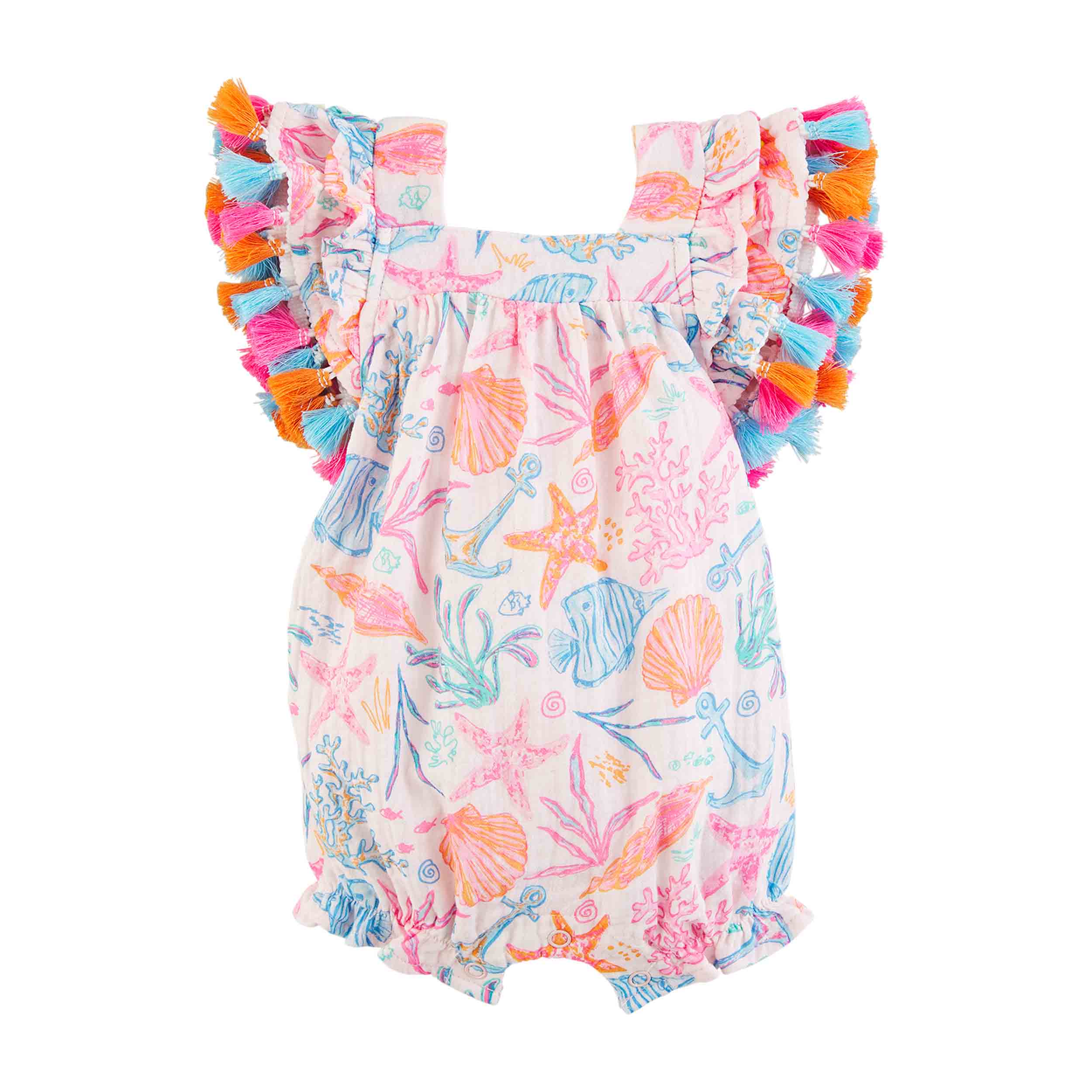 Mud Pie Baby Girls' Sea Tassel Romper / Bubble