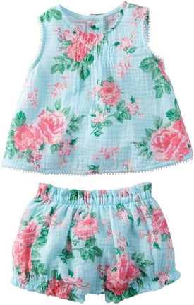 Mud Pie Baby Girl Garden Rose Pinafore and Bloomer Set