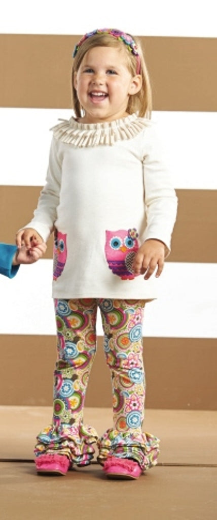 Mud Pie Baby Girl Owl Tunic and Legging Set