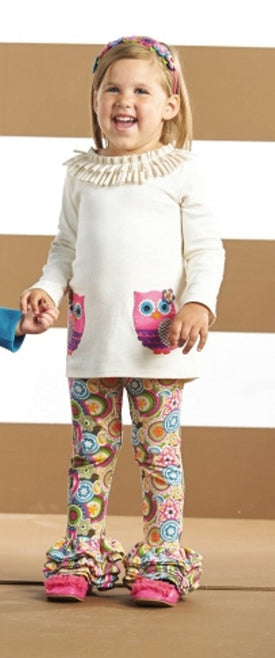 Mud Pie Baby Girl Owl Tunic and Legging Set