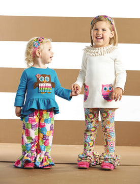 Mud Pie Baby Girl Owl Tunic and Legging Set