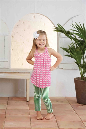 Mud Pie Baby Girl Crab Racerback Tunic and Legging Set
