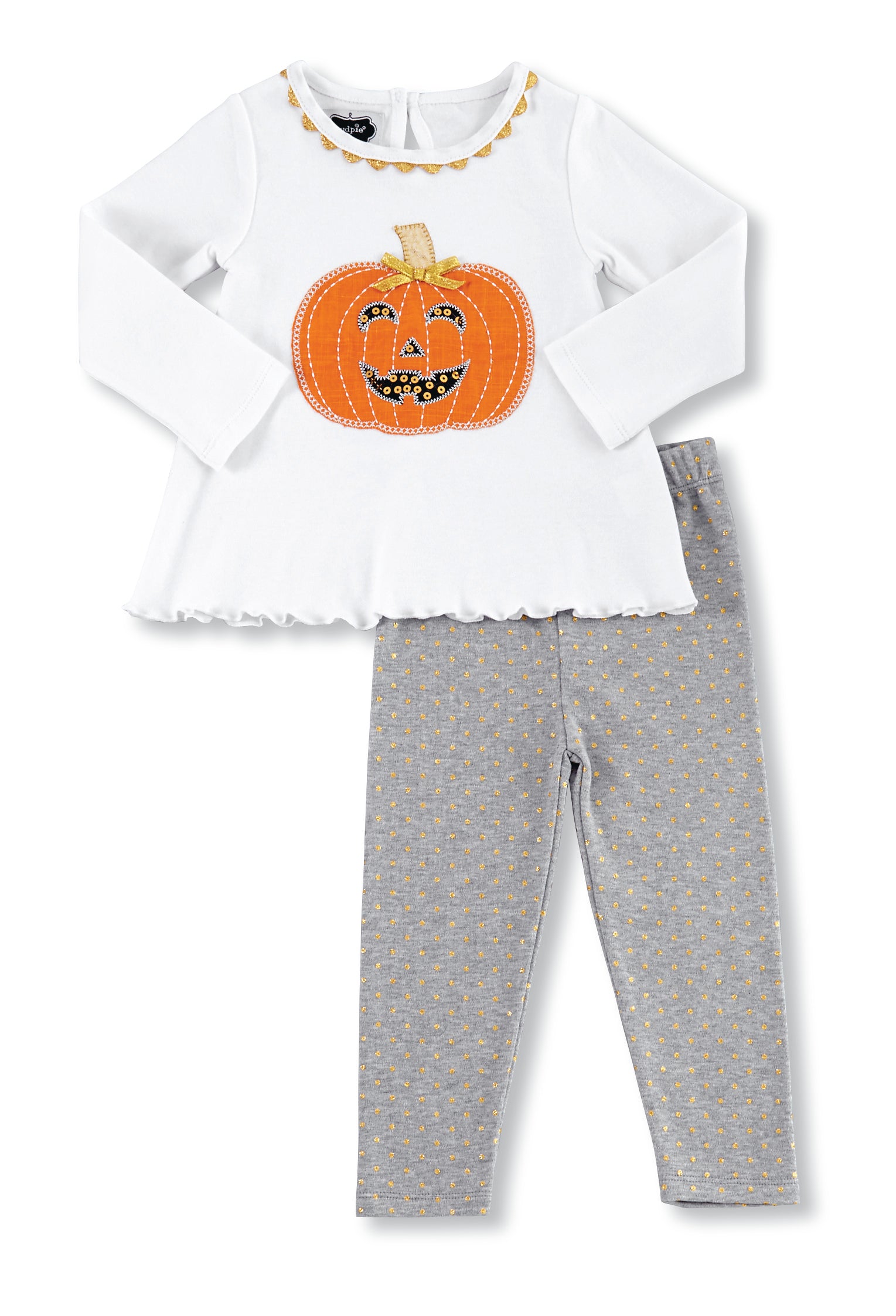 Mud Pie Little Girls Halloween Pumpkin Tunic And Legging Set