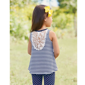 Mud Pie Baby Girl Oopsie Daisy Heart Tunic & Capri Set