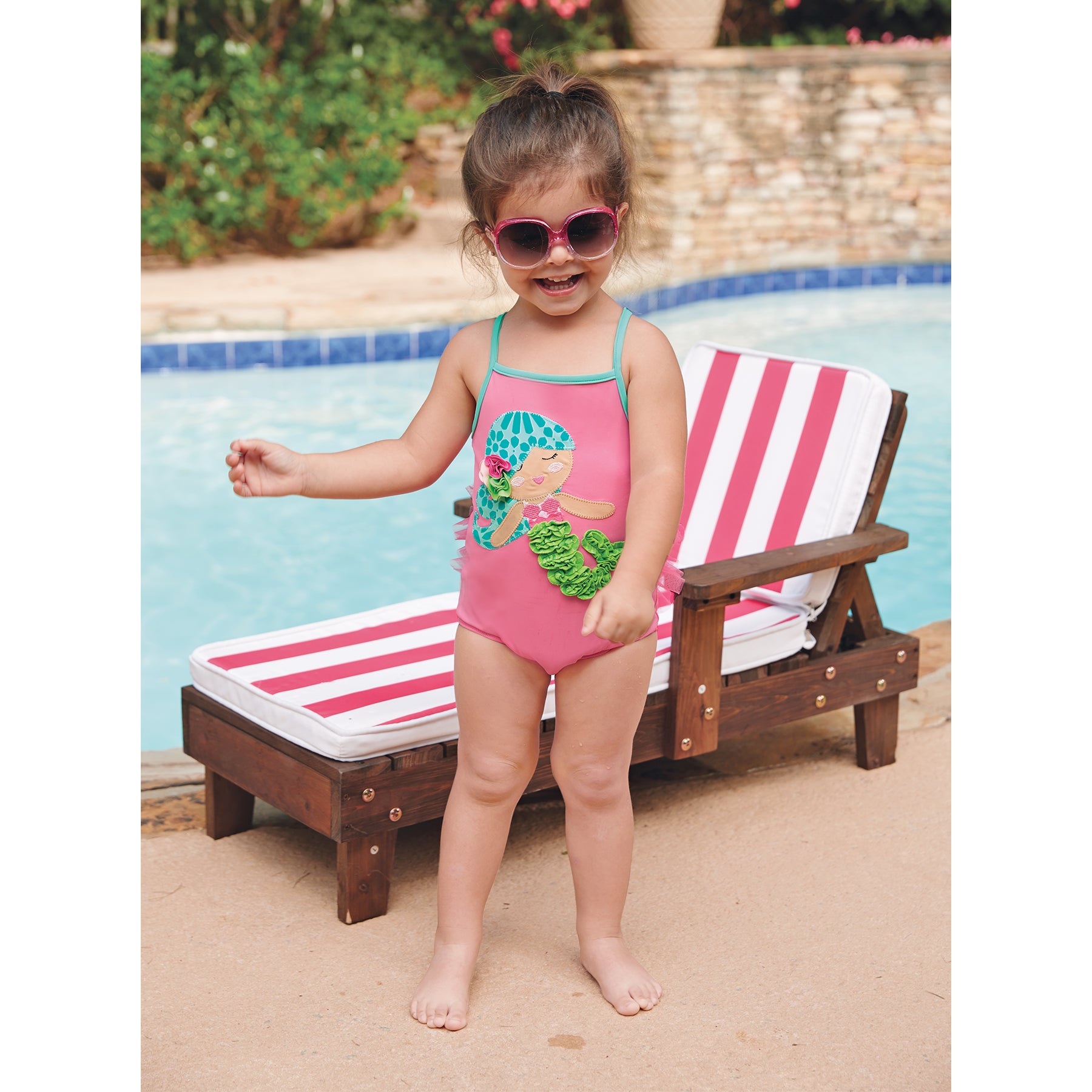 Mud Pie Baby Girl Mermaid Pink Swimsuit