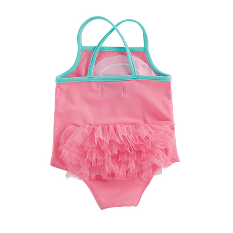 Image of Mud Pie Baby Girl Mermaid Pink Swimsuit