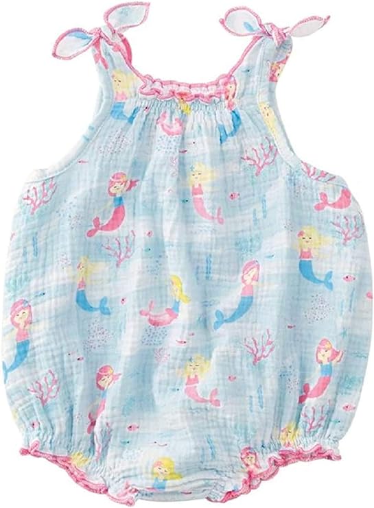 Mud Pie Baby Girl Summer Mermaid Sunsuit Bubble Romper