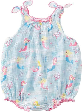 Mud Pie Baby Girl Summer Mermaid Sunsuit Bubble Romper