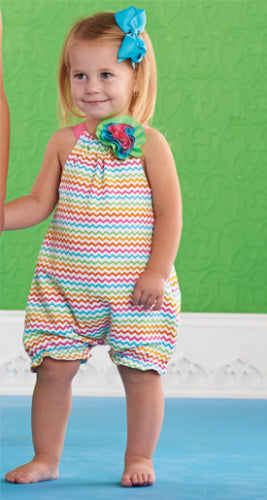 Mud Pie Baby Girl Rainbow Grosgrain Ribbon Romper