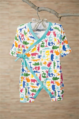 Mud Pie Baby Boy Animal Kimono Romper