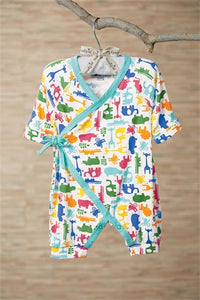 Mud Pie Baby Boy Animal Kimono Romper