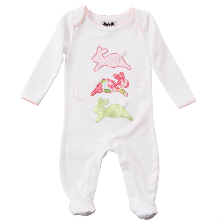 Mud Pie Baby Girl Easter Bunny Footie Sleeper