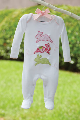 Mud Pie Baby Girl Easter Bunny Footie Sleeper