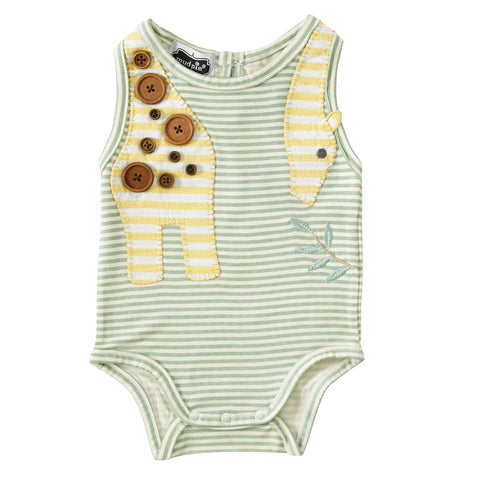 Image of Mud Pie Baby Girl Spring Summer Giraffe Striped Crawler