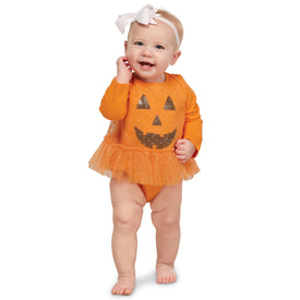 Mud Pie Baby Girls Halloween Mesh Tutu Pumpkin Crawler