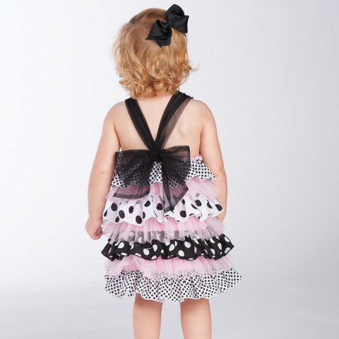 Image of Mud Pie Little Girl Polka Dot Ruffle Dress