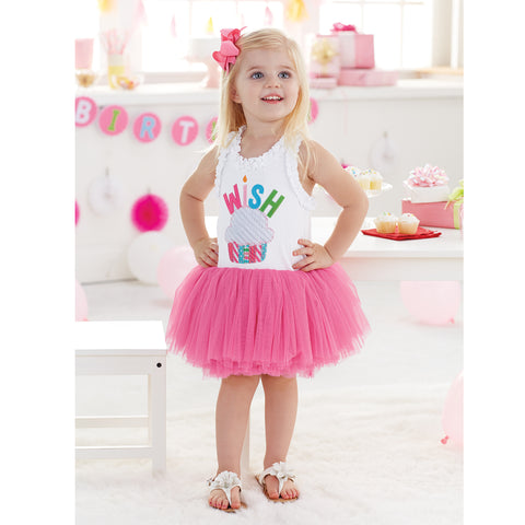 Image of Mud Pie Little Girl Wish Cupcake Birthday Tutu Dress