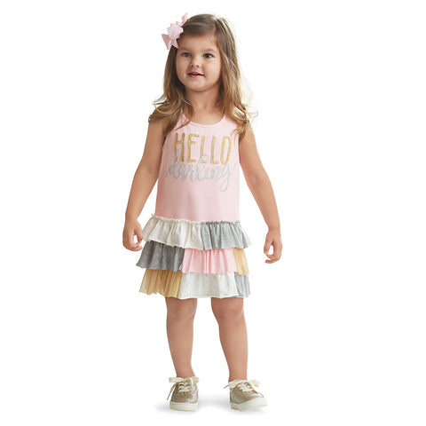 Image of Mud Pie Little Girl Hello Darling Tutu Dress