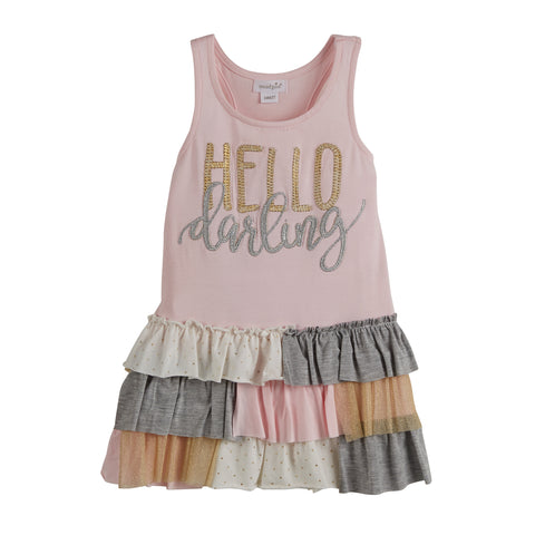 Image of Mud Pie Little Girl Hello Darling Tutu Dress