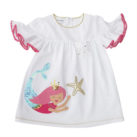 Image of Mud Pie Baby Girl Mermaid Ruffle Dress