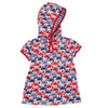 Mud Pie Little Girl Red White Blue Crab Print Swim Cover-Up