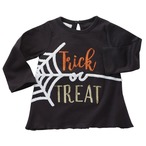 Image of Mud Pie Girls' Toddler Halloween Trick or Treat Long Sleeve Tunic Top Shirt