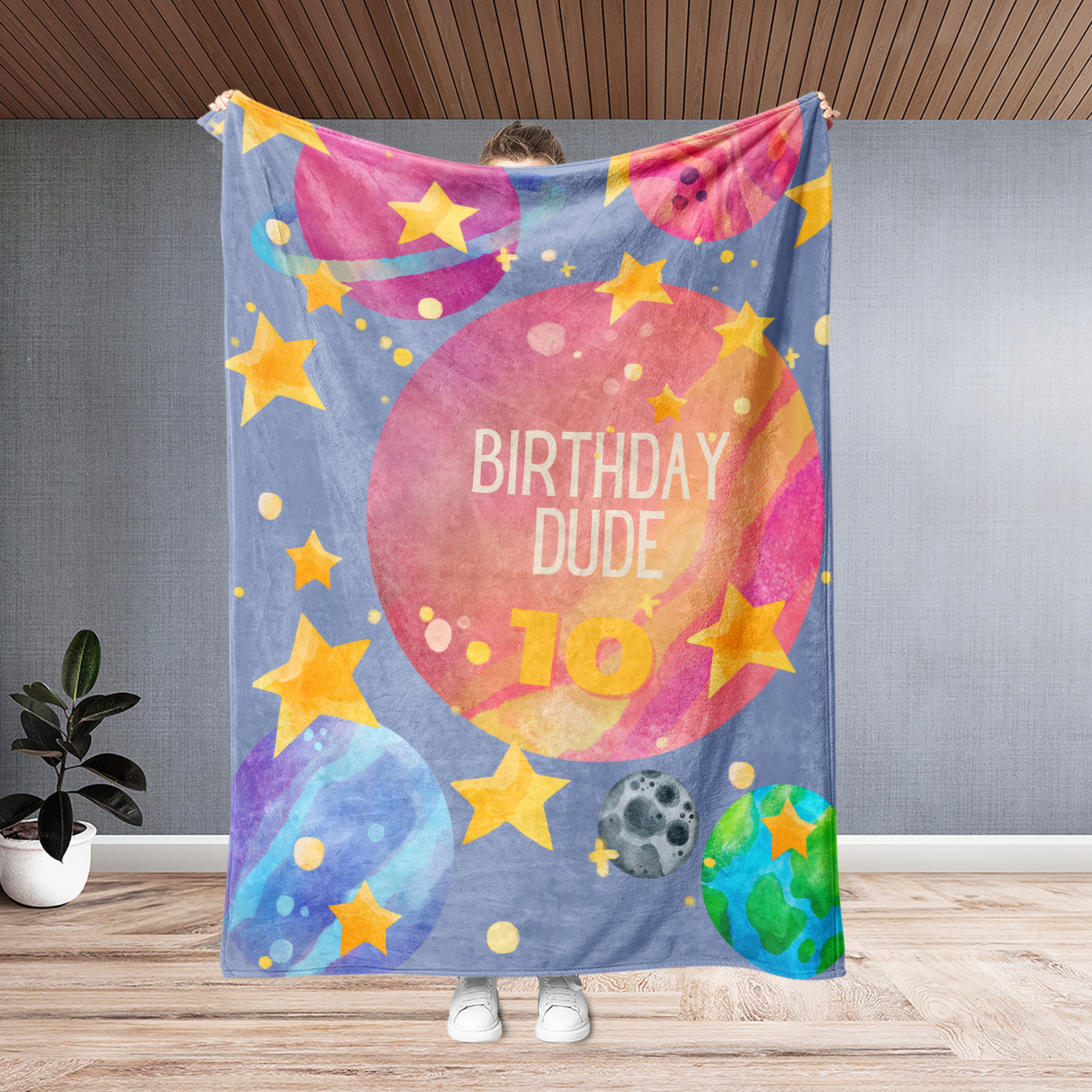 Personalized Birthday Dude 10th Blanket, Adult Kids Blanket, Birthday Gift Blanket, Custom Blanket, Boy Birthday Blanket, Birthday Gift
