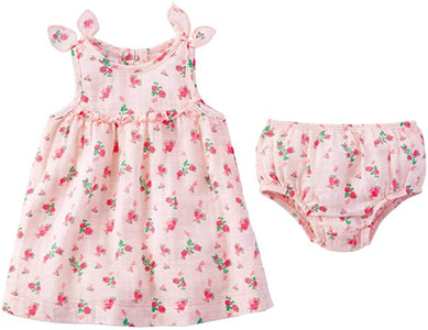 Mud Pie Baby Girl Tiny Rose Muslin Dress