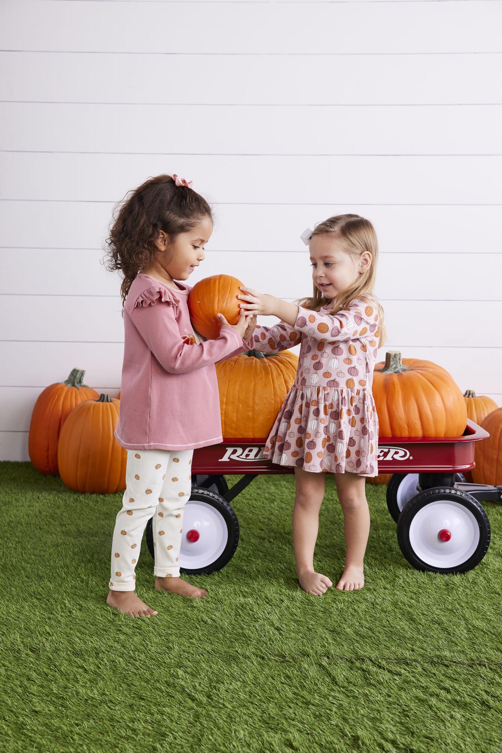 Mud Pie Little Girls' Halloween Pumpkin T-Shirt Dress