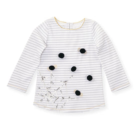 Mud Pie Girls' Halloween Long Sleeve Spider Tunic Top Tee Shirt