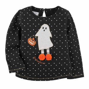 Mud Pie Little Girls Halloween Ghost Tunic Tee Top